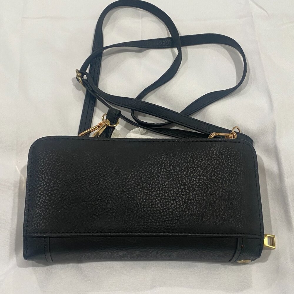 Bottari USA Crossbody Wallet Purse Turnlock Gold Hardware Black OS - Picture 4 of 11